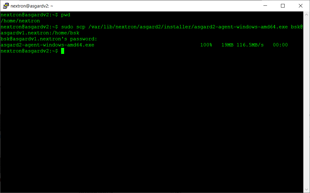 New agent distribution to old ASGARD v1.x Server