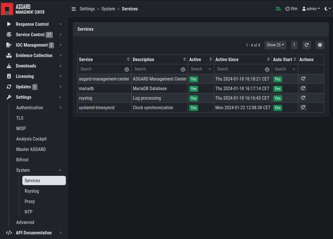 Configuration of Services