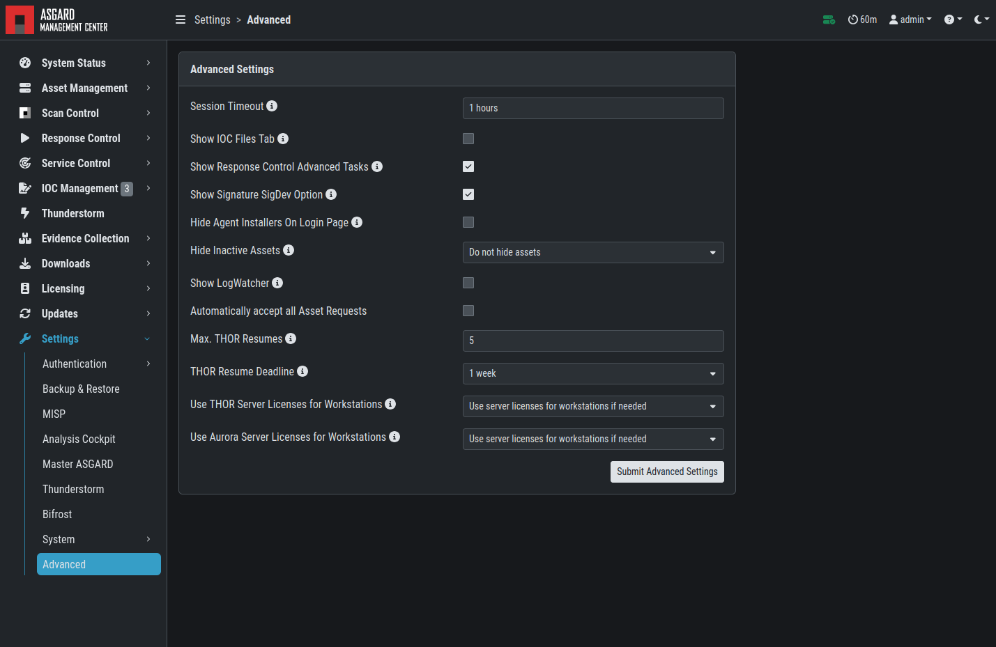 Advanced Settings