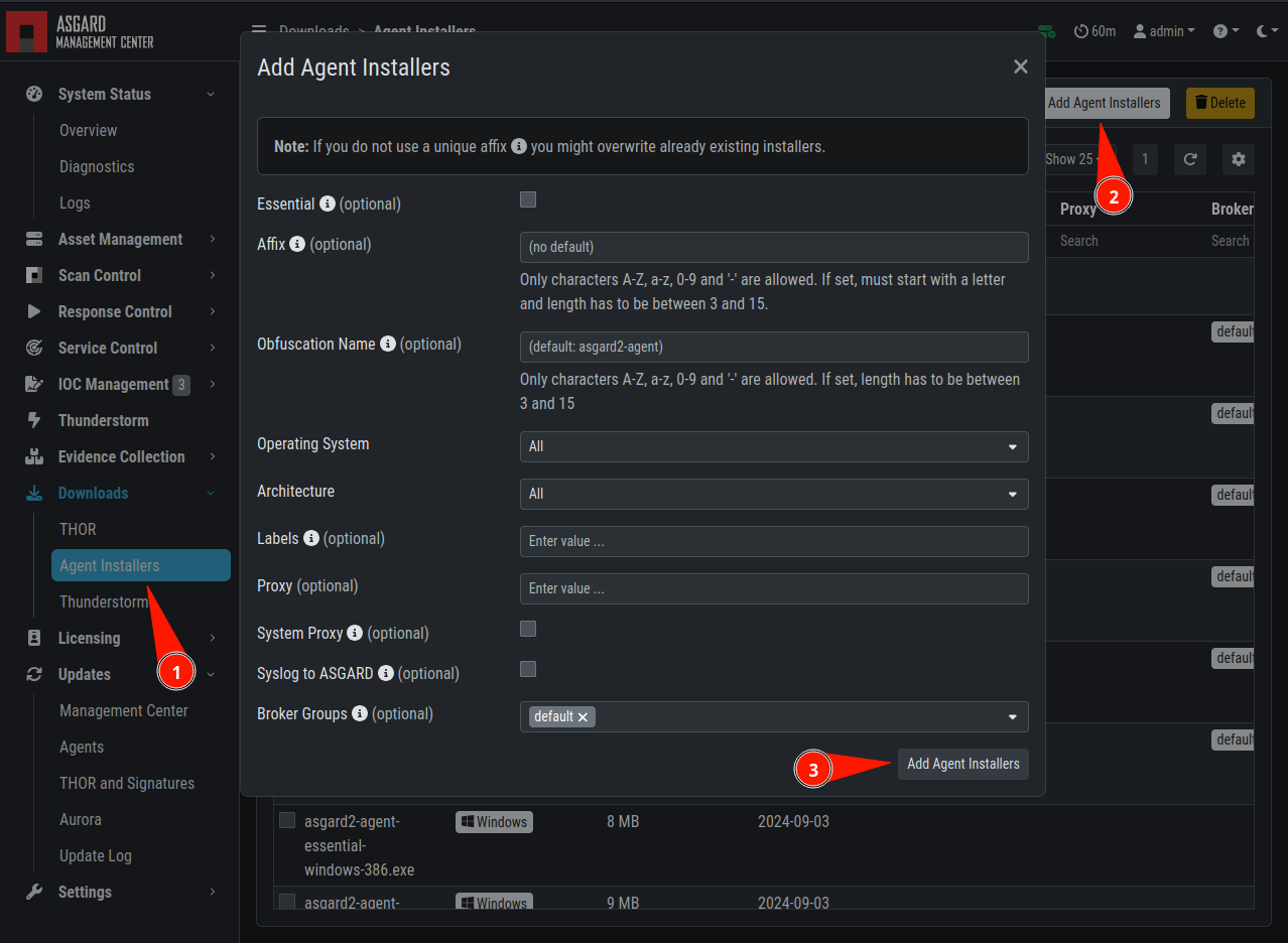 Custom Agent Installer from the WebUI