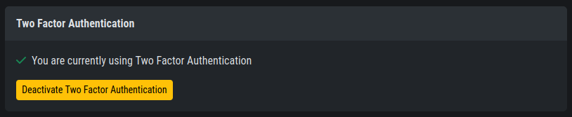 Deactivate 2FA