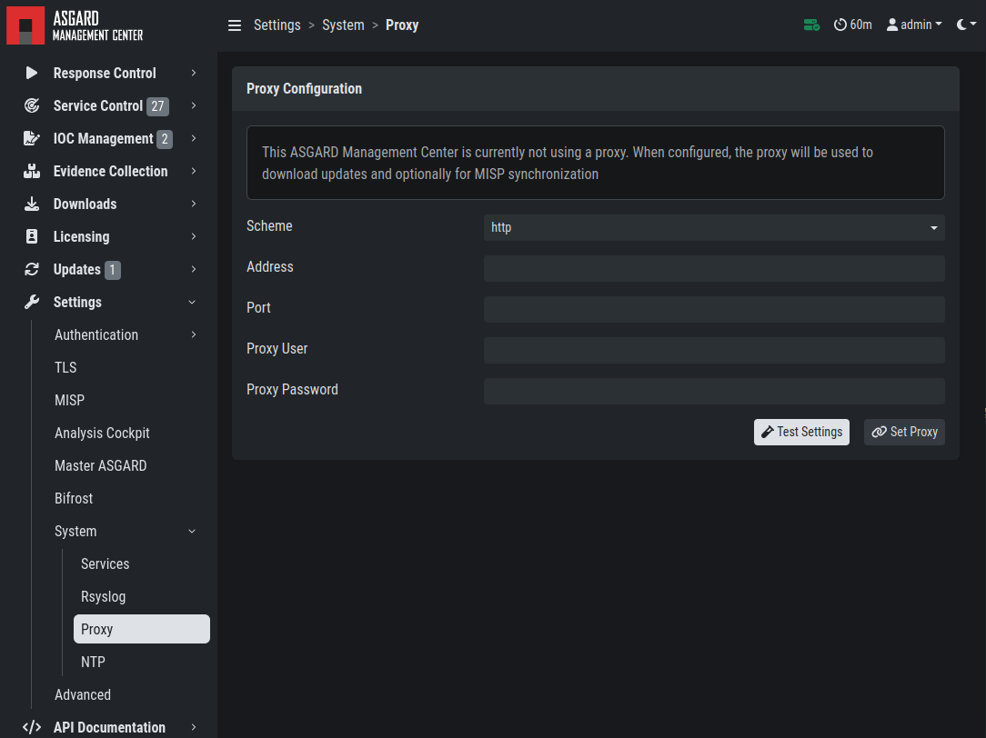 Change Proxy Settings