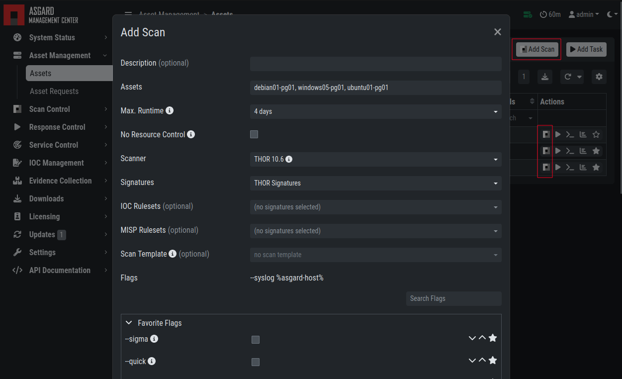 Scan Control - Scan Creation