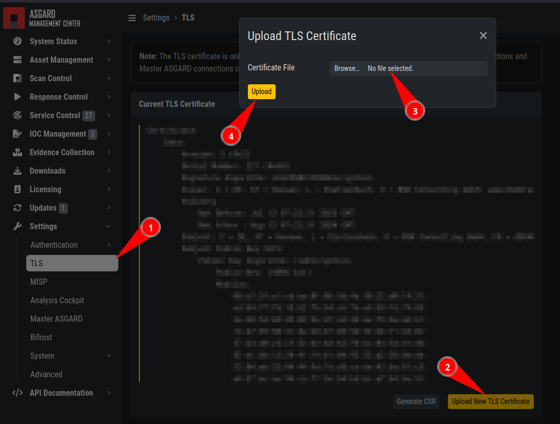 Upload a TLS Certificate